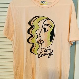 Dazey LA You Are Enough Peach Tee